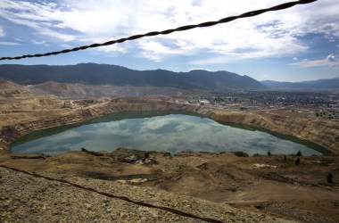 A view of the toxic Berkeley Pit on July 6th, 2017, in Butte, Montana. Formerly an open pit copper mine, the Berkeley Pit is part of the largest Superfund site in the United States.