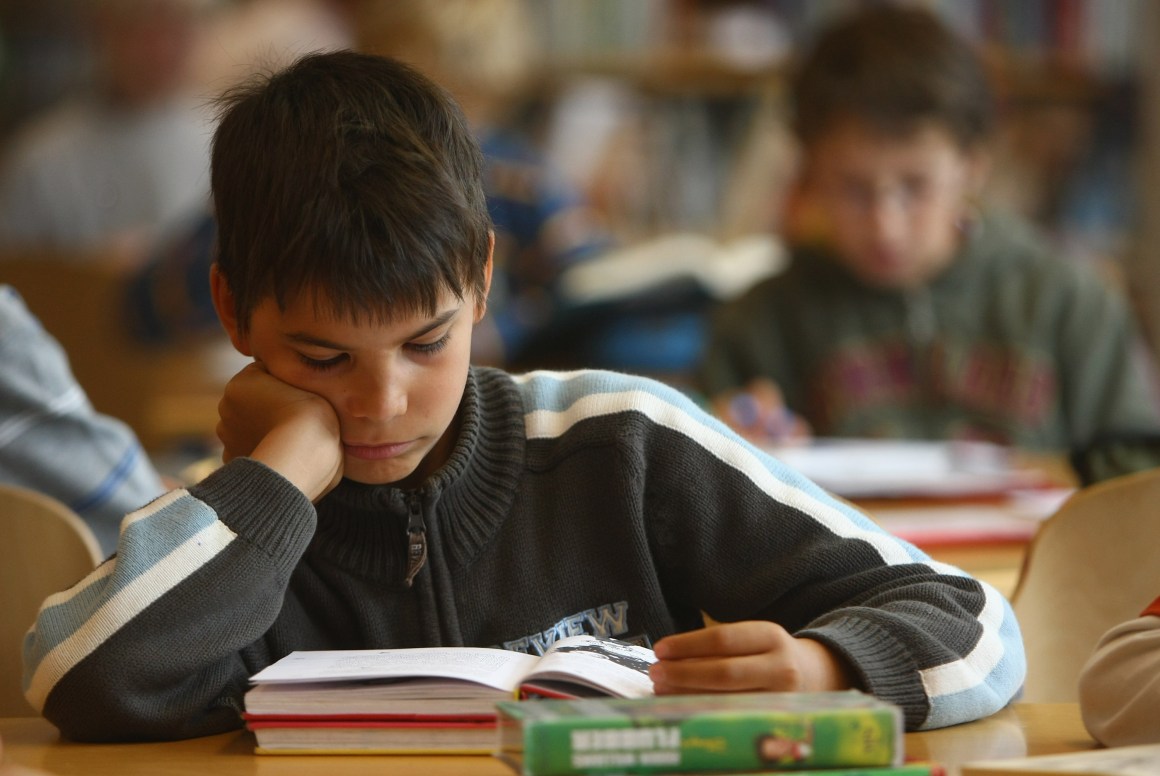 Student in a classroom