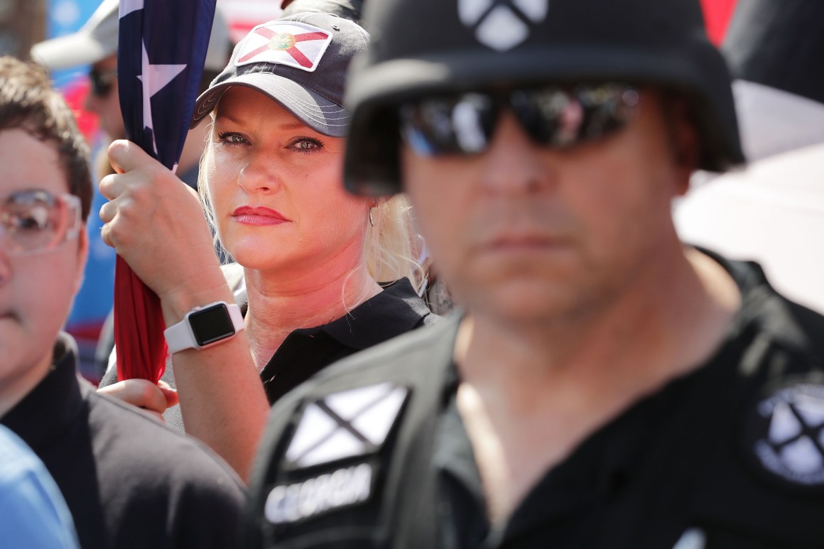 Hundreds of white nationalists, neo-Nazis, and members of the alt-right march down East Market Street toward Emancipation Park during the Unite the Right rally on August 12th, 2017, in Charlottesville, Virginia.