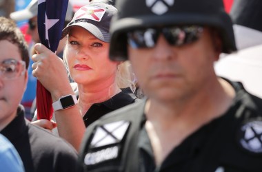 Hundreds of white nationalists, neo-Nazis, and members of the alt-right march down East Market Street toward Emancipation Park during the Unite the Right rally on August 12th, 2017, in Charlottesville, Virginia.