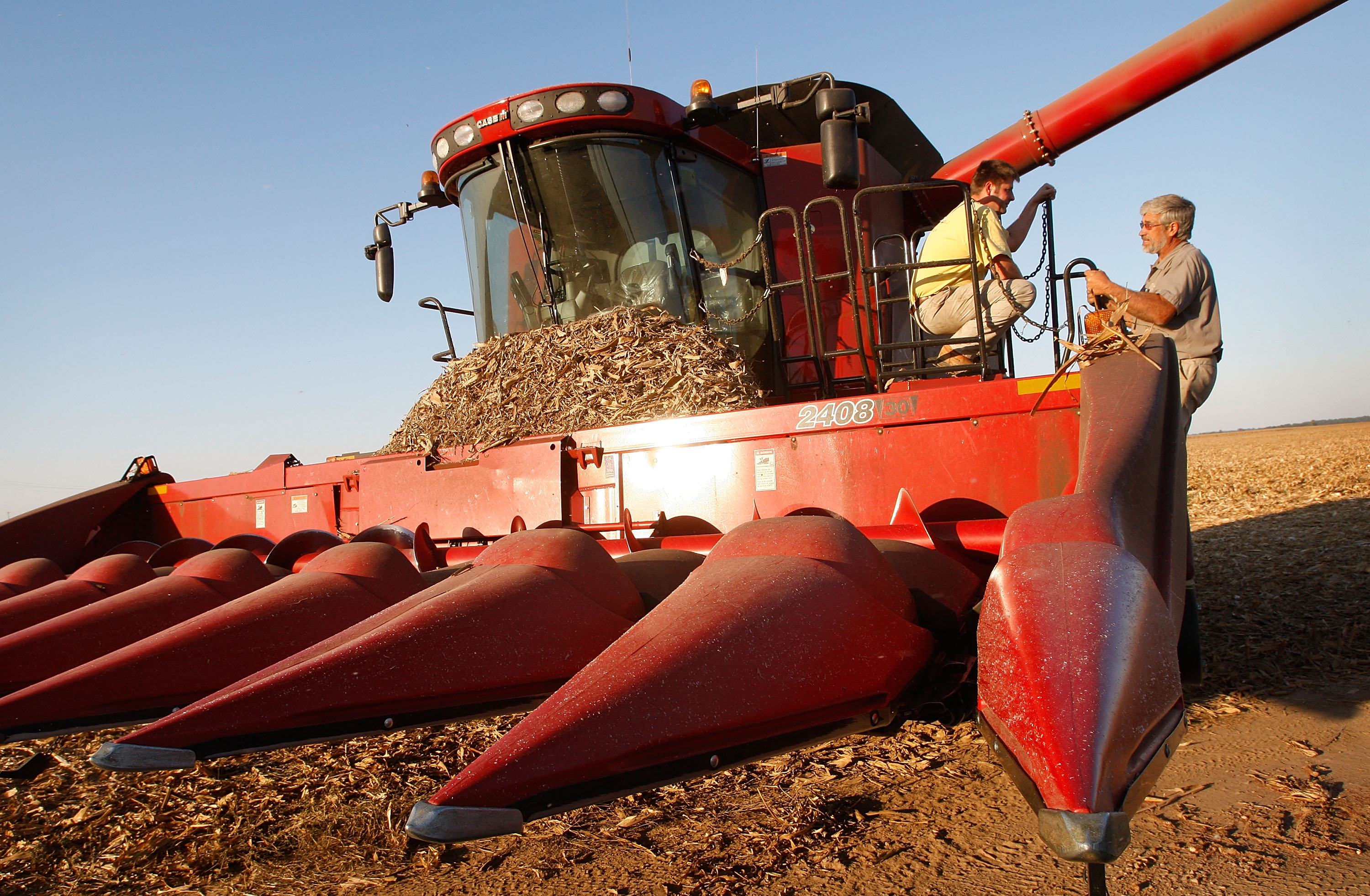 Harvesting corn on October 4th, 2008, near Carmi, Illinois.