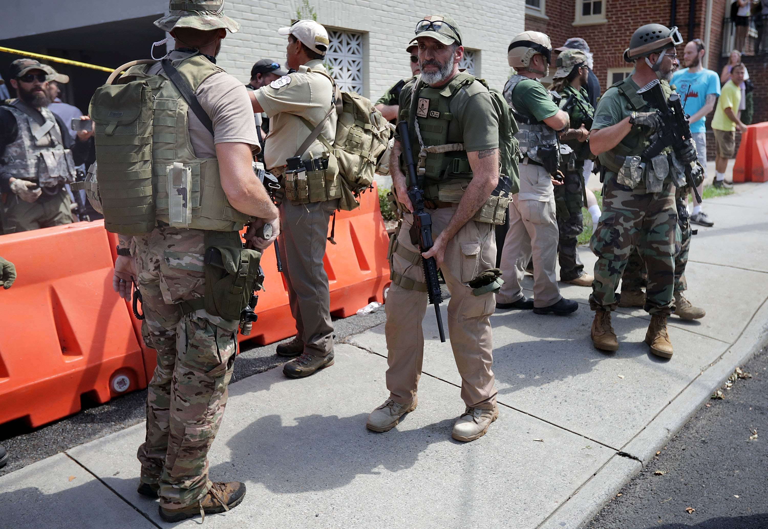 Militia members at the Unite the Right rally in Charlottesville, Virginia, in 2017.