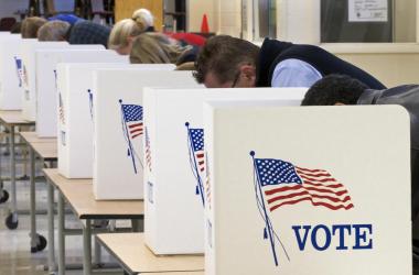 Voters cast their ballots on November 4th, 2008, in Clifton, Virginia.