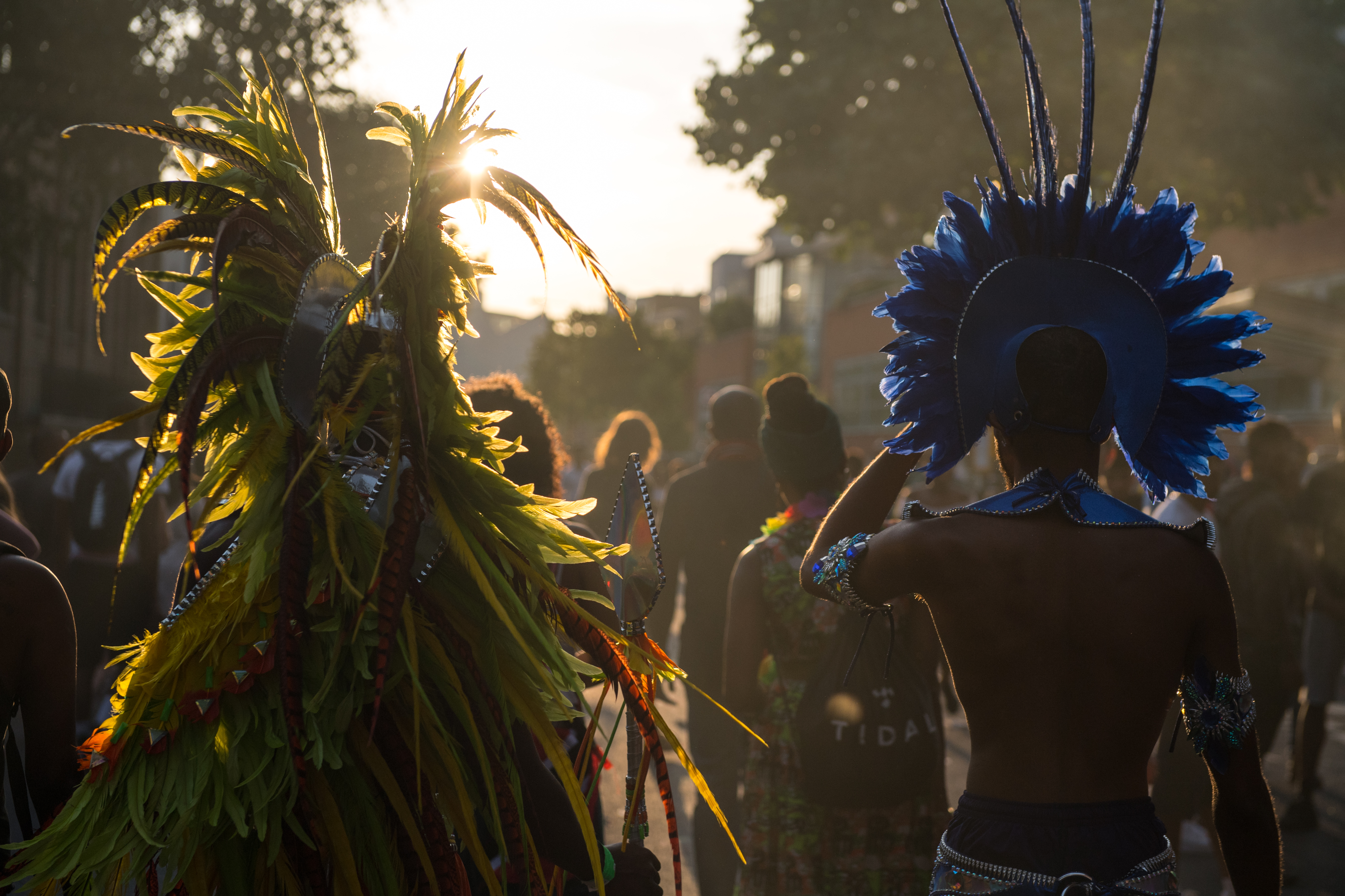 Performers and revelers make their way home at the end of the Notting Hill Carnival on August 28th, 2017, in London, England. The Notting Hill Carnival has taken place since 1966 and now has an attendance of over two million people.