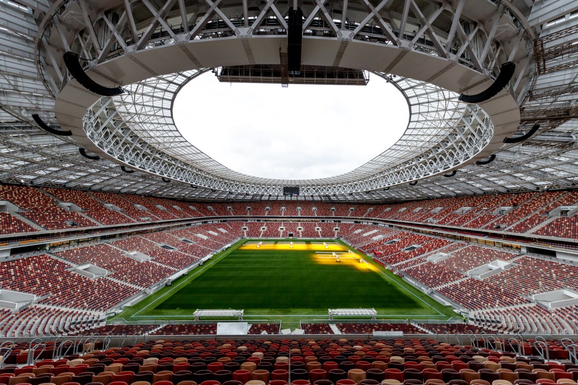 The Luzhniki stadium in Moscow, Russia.