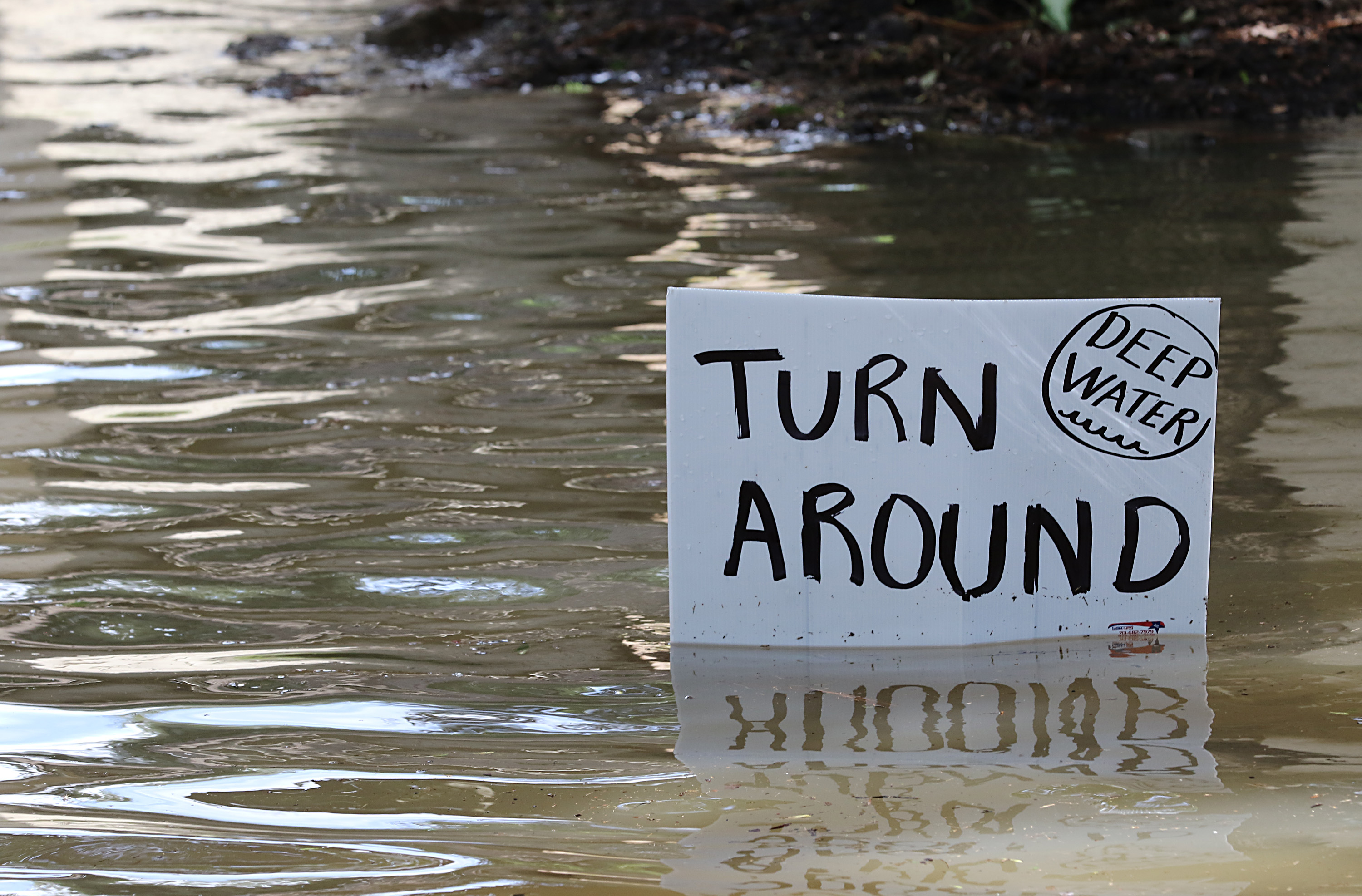 Flood waters rise in Lakeside Estate in Houston, Texas, on August 30th, 2017.