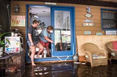 A house is inundated by flood waters caused by Hurricane Irma on September 12th, 2017, near Palatka, Florida.