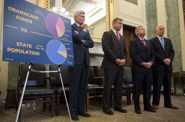 From left: Senators Bill Cassidy, Dean Heller, Lindsey Graham, and Ron Johnson announce their ACA repeal legislation on September 13th, 2017.