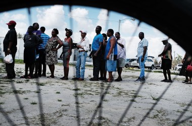 Residents of a rural migrant-worker town wait for emergency donations following Hurricane Irma in Immokalee, Florida, on September 14th, 2017.