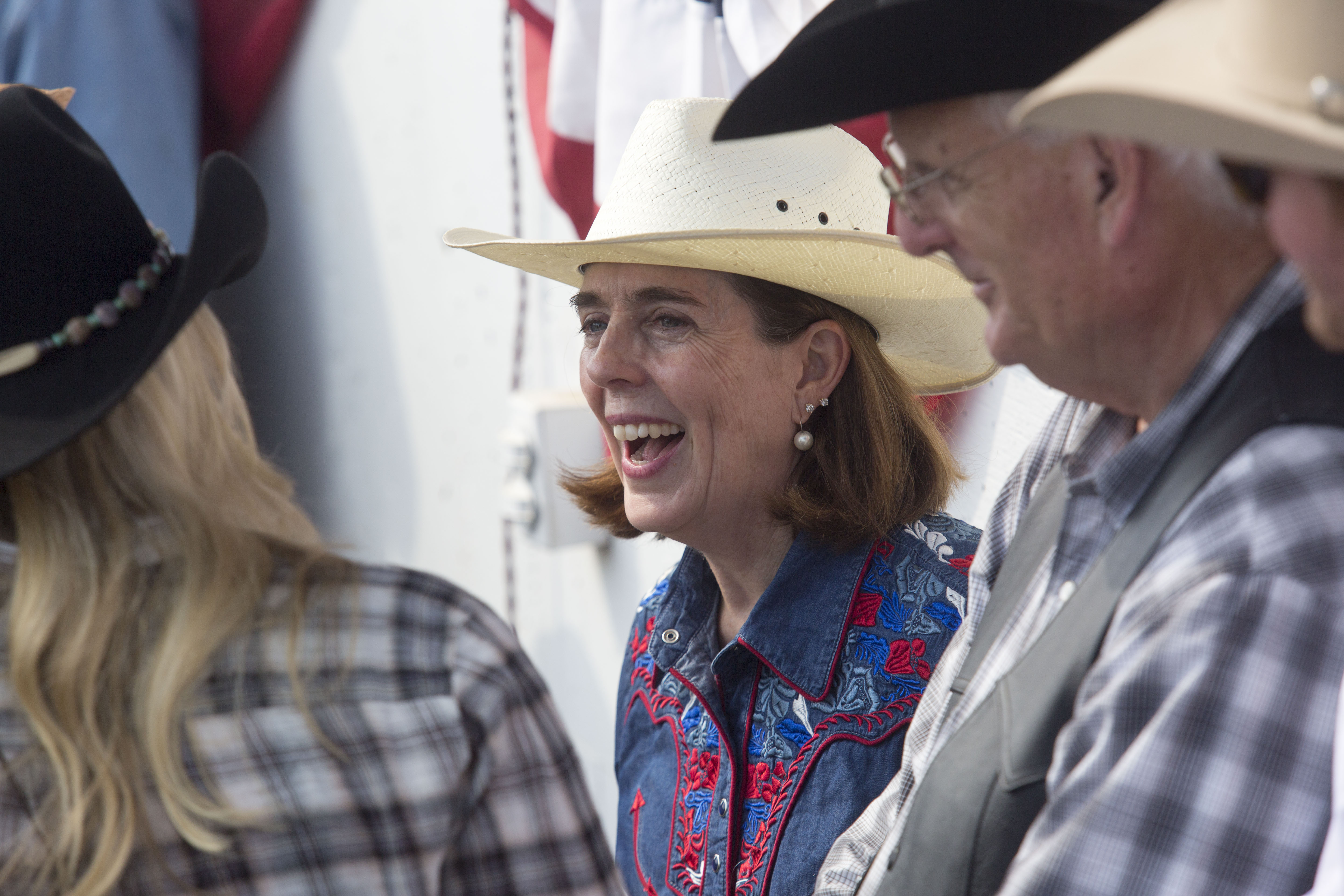 Governor Kate Brown attends the Pendleton rodeo on September 15th, 2017, in Pendleton, Oregon.