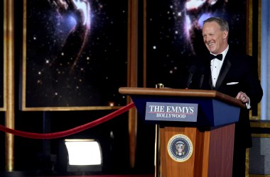 Former White House Press Secretary Sean Spicer speaks onstage during the 69th Annual Primetime Emmy Awards at Microsoft Theater on September 17th, 2017.