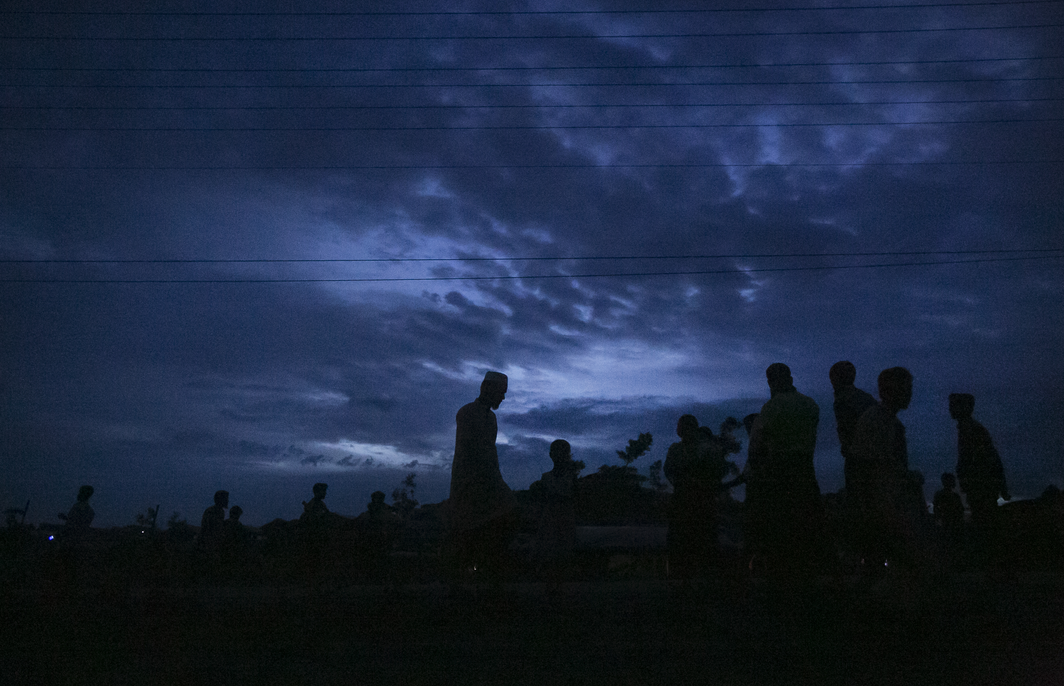 Refugees are seen in the Falungkhali Rohingya refugee camp on September 19th, 2017, in Bangladesh. Over 400,000 Rohingya refugees have fled into Bangladesh since late August during the outbreak of violence in the Rakhine State.