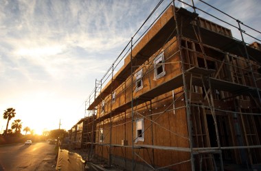 New townhouses under construction in California.