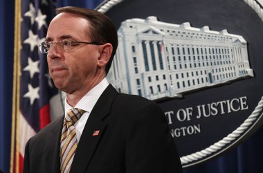 Deputy Attorney General Rod Rosenstein listens during a news conference about fentanyl and other opiate substances on October 17th, 2017, in Washington, D.C.