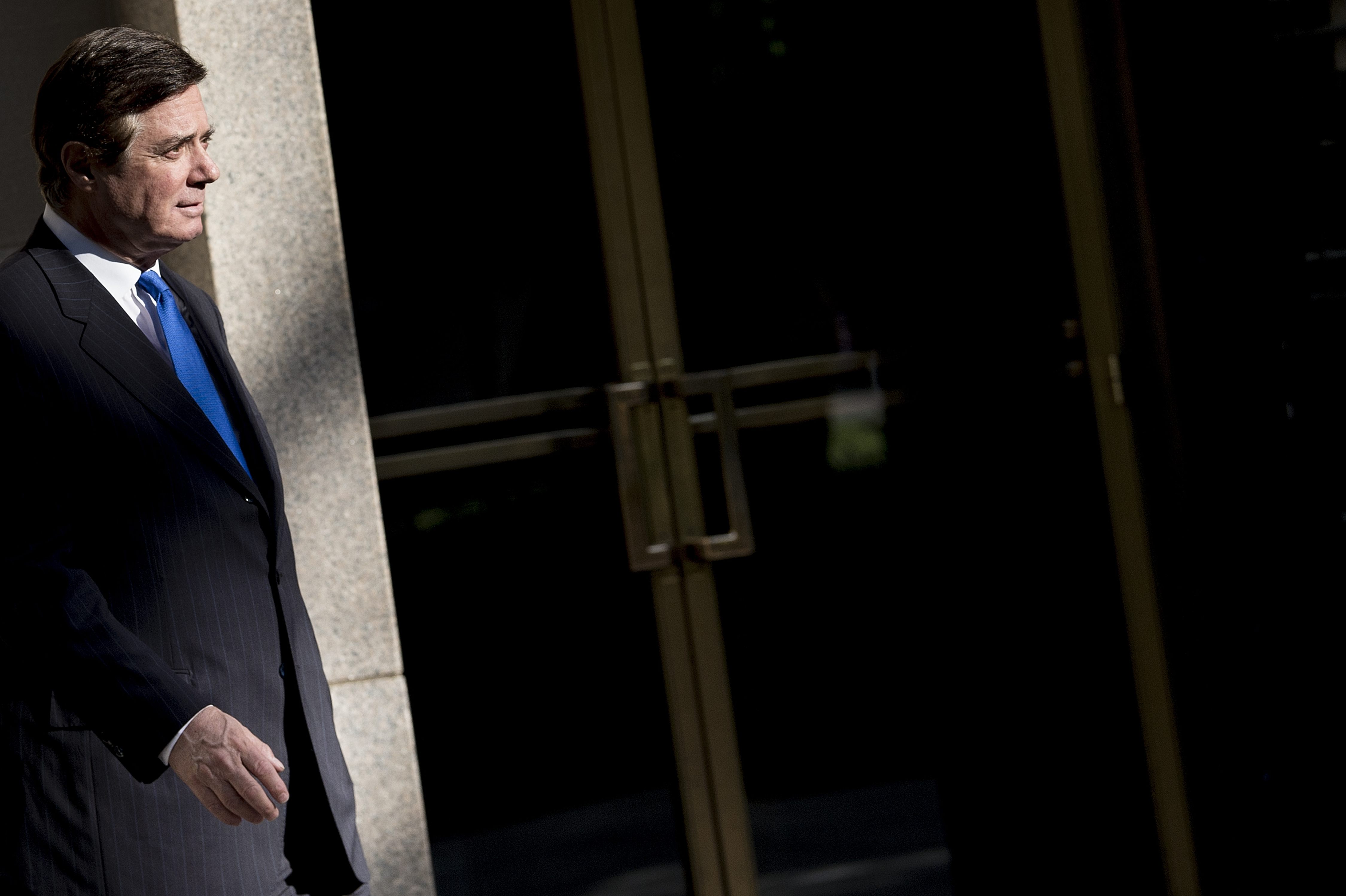 Paul Manafort leaves the E. Barrett Prettyman United States Courthouse after being charged on October 30th, 2017, in Washington, D.C.