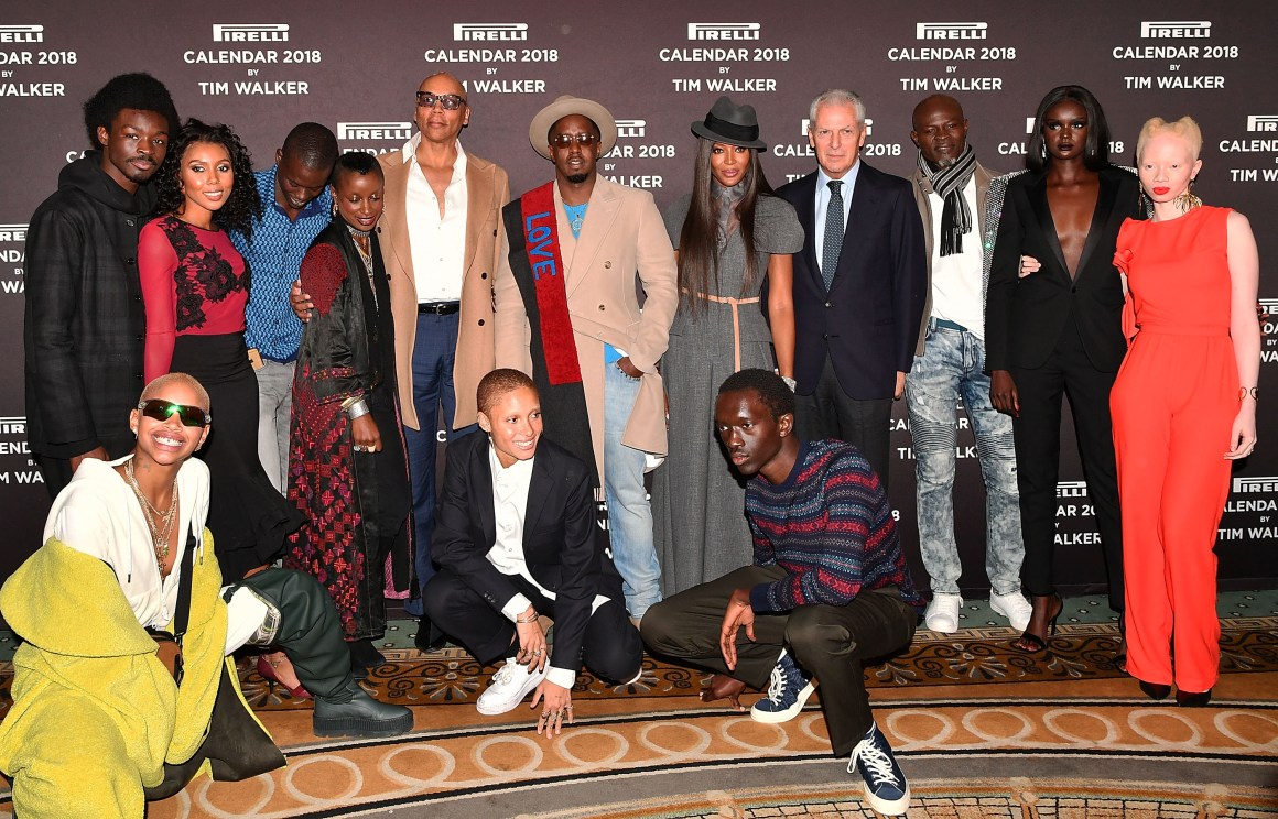 Participants attend the 2018 Pirelli Calendar launch press conference at the Pierre Hotel on November 10th, 2017, in New York City.