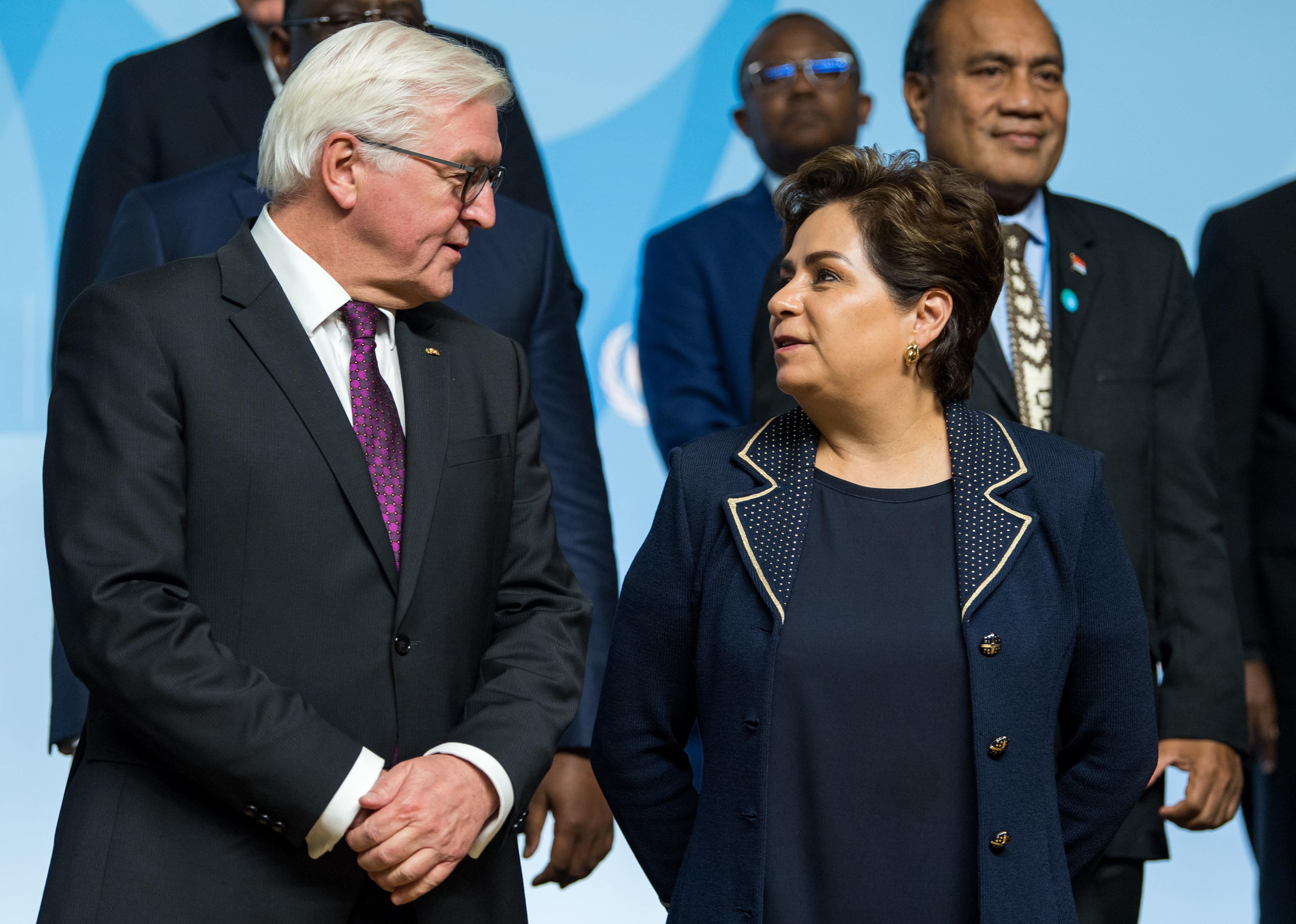 German President Frank-Walter Steinmeier and Patricia Espinosa, the U.N.'s top climate diplomat, at the COP23 climate summit on November 15th, 2017.