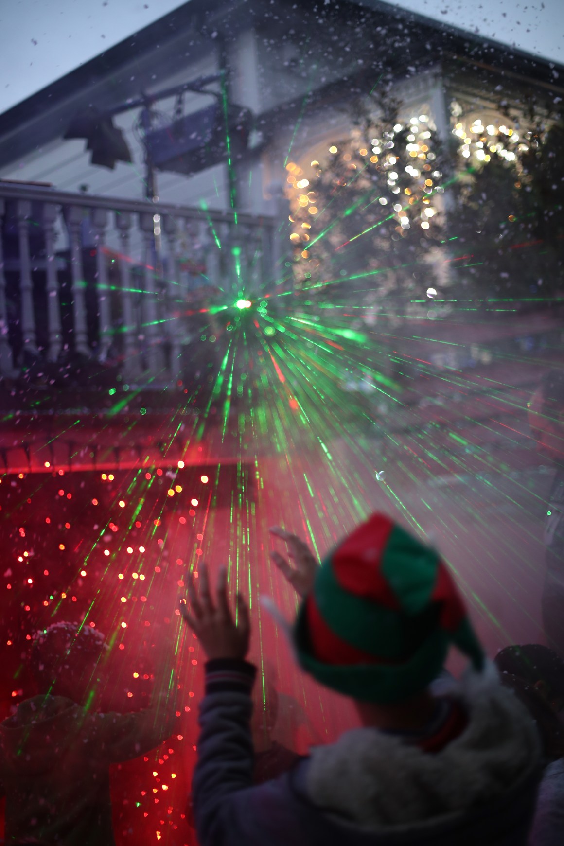 Children and families enjoy the houses on Franklin Road lit with Christmas lights on December 1st, 2017, in Auckland, New Zealand. It is the 24th year Franklin Road residents have decorated their houses with lights for the Christmas season.