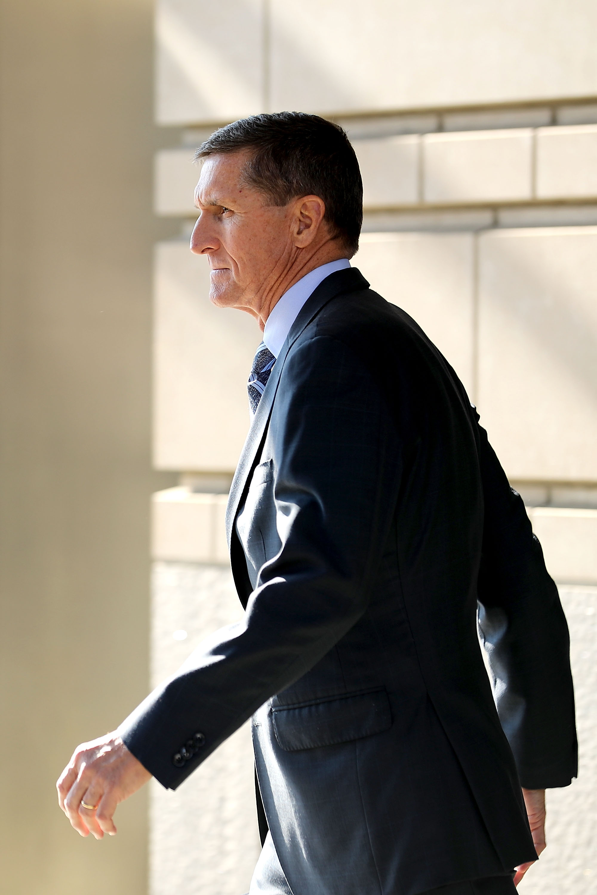 Michael Flynn, former national security advisor to President Donald Trump, leaves following his plea hearing at the Prettyman Federal Courthouse on December 1st, 2017, in Washington, D.C.