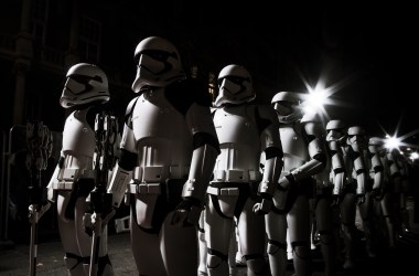 Stormtroopers march the red carpet at the European Premiere of Star Wars: The Last Jedi at the Royal Albert Hall on December 12th, 2017, in London, England.