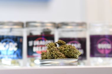 Marijuana is displayed at the Higher Path dispensary in the San Fernando Valley area of Los Angeles, California, on December 27th, 2017.