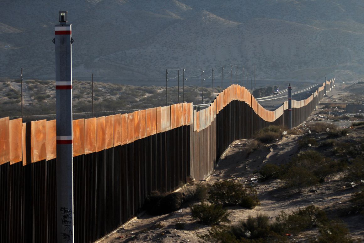 A view of the border wall between Mexico and the United States, in Ciudad Juarez, Chihuahua state, Mexico, on January 19th, 2018.