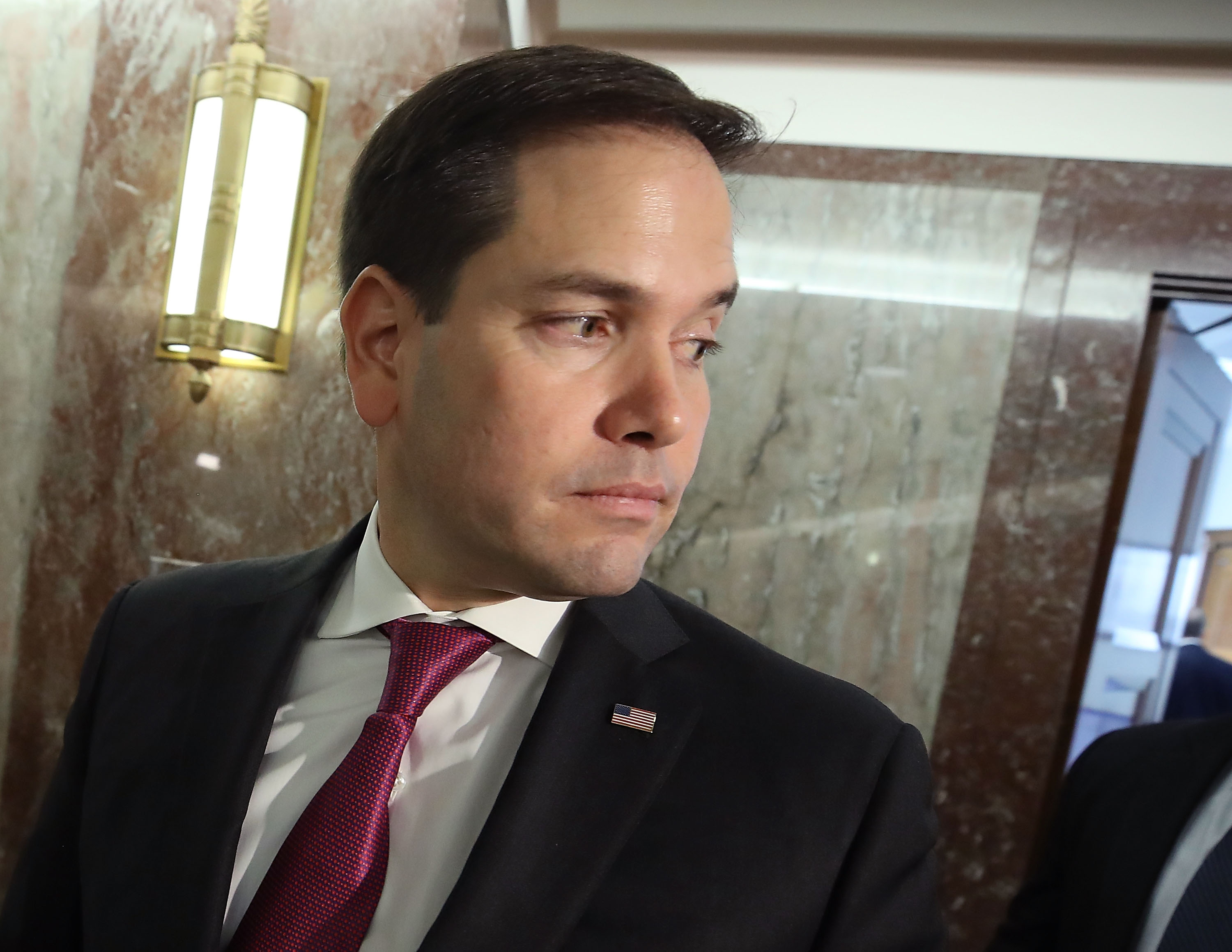 Senator Marco Rubio speaks to the media in Washington, D.C., on January 25th, 2018.