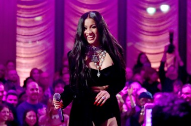 Cardi B performs onstage during the Warner Music Group Pre-Grammy Party on January 25th, 2018, in New York City.