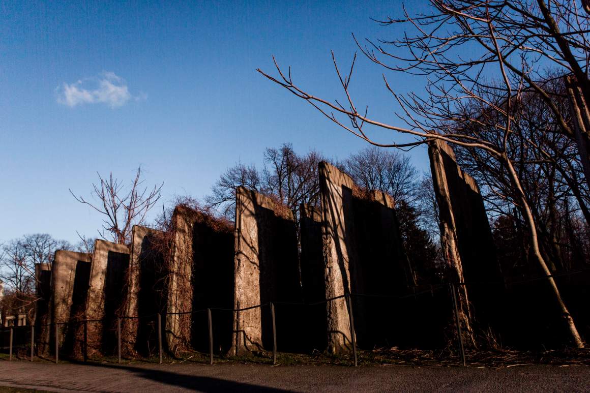 Remains of the former border wall stand at the Berlin Wall Memorial at Bernauer Strasse on February 5th, 2018, in Berlin, Germany. It has been 10,316 days since the Berlin Wall officially fell, the same number of days that it stood between 1961 and 1989.