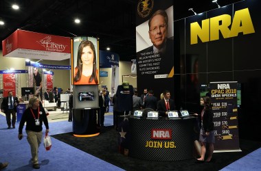 The National Rifle Association booth at the Conservative Political Action Conference in 2018.