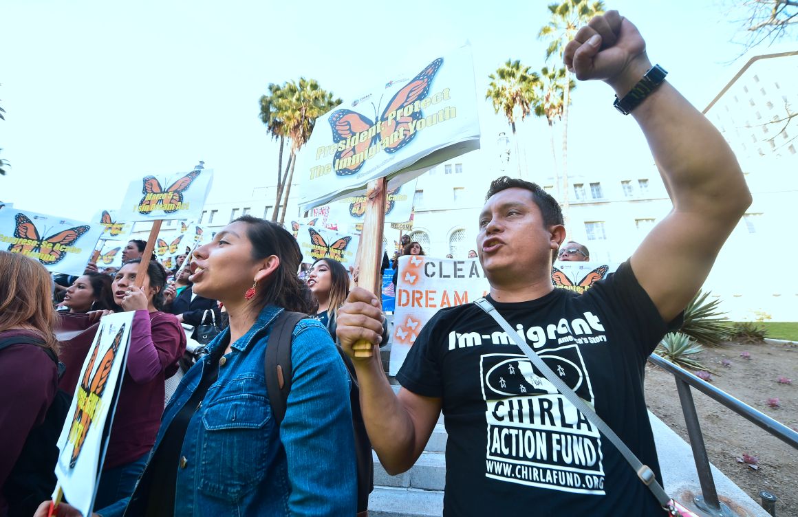 Dreamers and advocates attend a rally in support of a Clean Dream Act in Los Angeles, California, on March 5th, 2018.