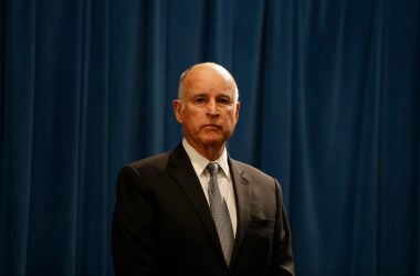 California Governor Jerry Brown speaks during a press conference at the California State Capitol on March 7th, 2018, in Sacramento, California.