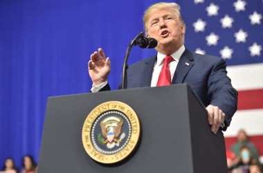 President Donald Trump delivers remarks at the Make America Great Again Rally on March 10th, 2018, in Moon Township, Pennsylvania.