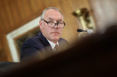 Secretary of the Interior Ryan Zinke testifies before the Senate Energy and Natural Resources Committee on March 13th, 2018, in Washington, D.C.