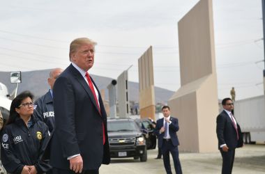 Donald Trump inspects border wall prototypes in San Diego, California, on March 13th, 2018.