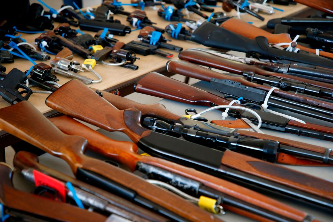 Guns at a Miami buy-back event.