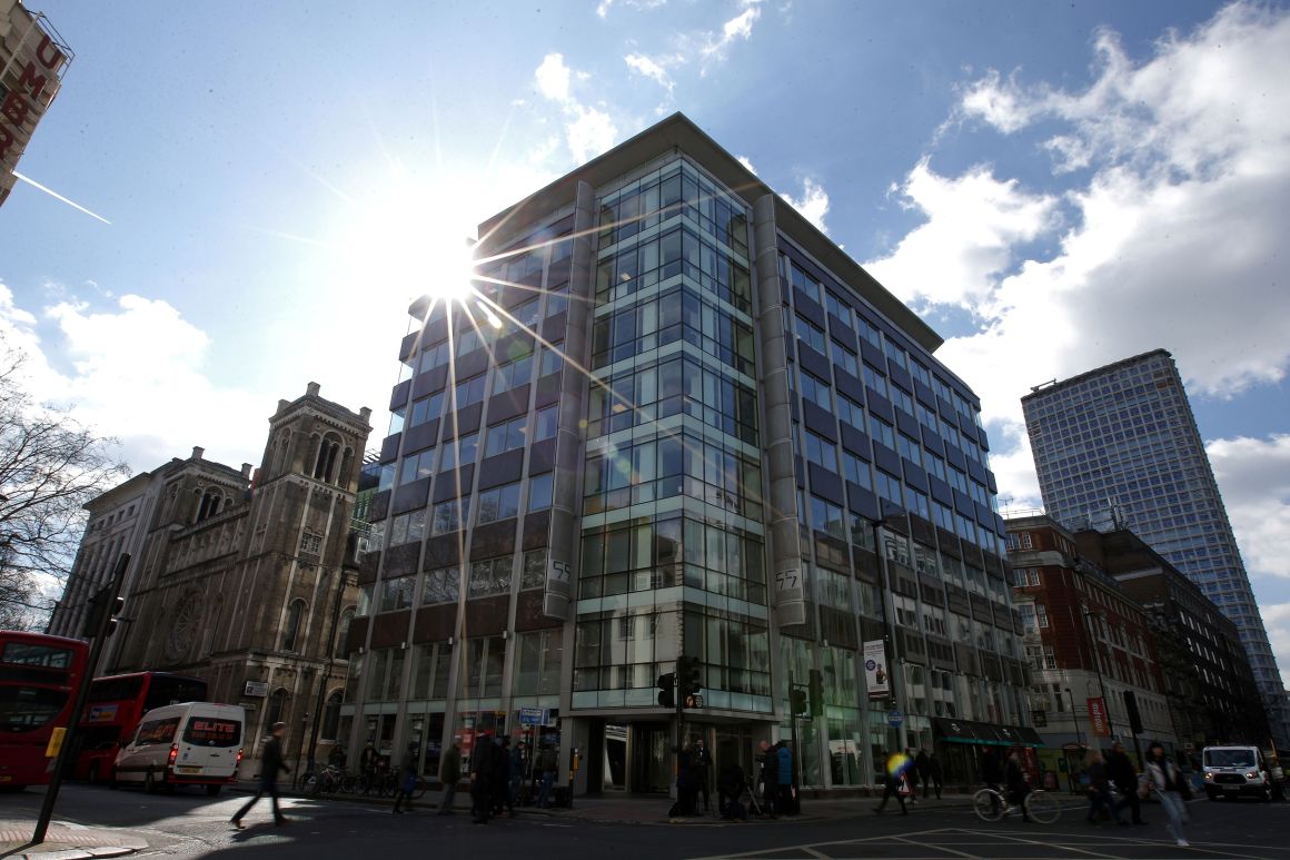 The building that houses the offices of Cambridge Analytica in central London.