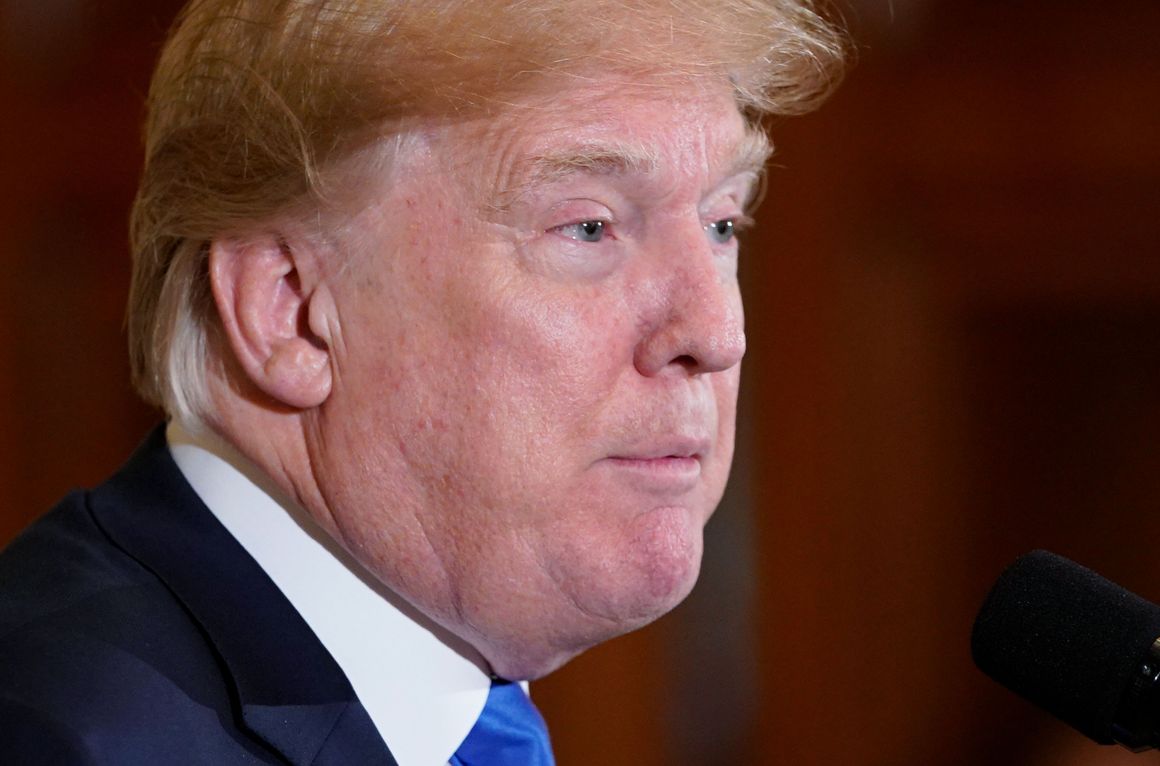 President Donald Trump speaks during a Greek Independence Day celebration in the East Room of the White House