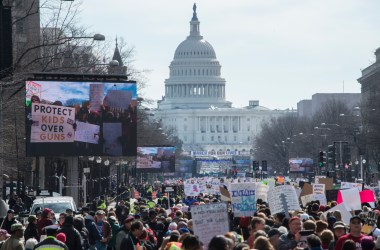 Participants take part in the March for Our Lives rally in Washington, D.C., on March 24th, 2018.