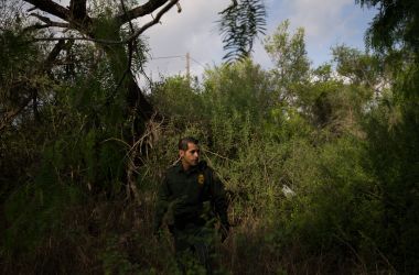 Border Patrol agent Robert Rodriguez tracks for signs of undocumented immigrants along the U.S.-Mexico border near McAllen, Texas, on March 26th, 2018.