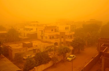 This picture, taken on March 30th, 2018, shows the dust storm in Khartoum. A thick sandstorm engulfed the Sudanese capital on Thursday, forcing authorities to cancel flights and shut schools in Khartoum and other nearby towns.