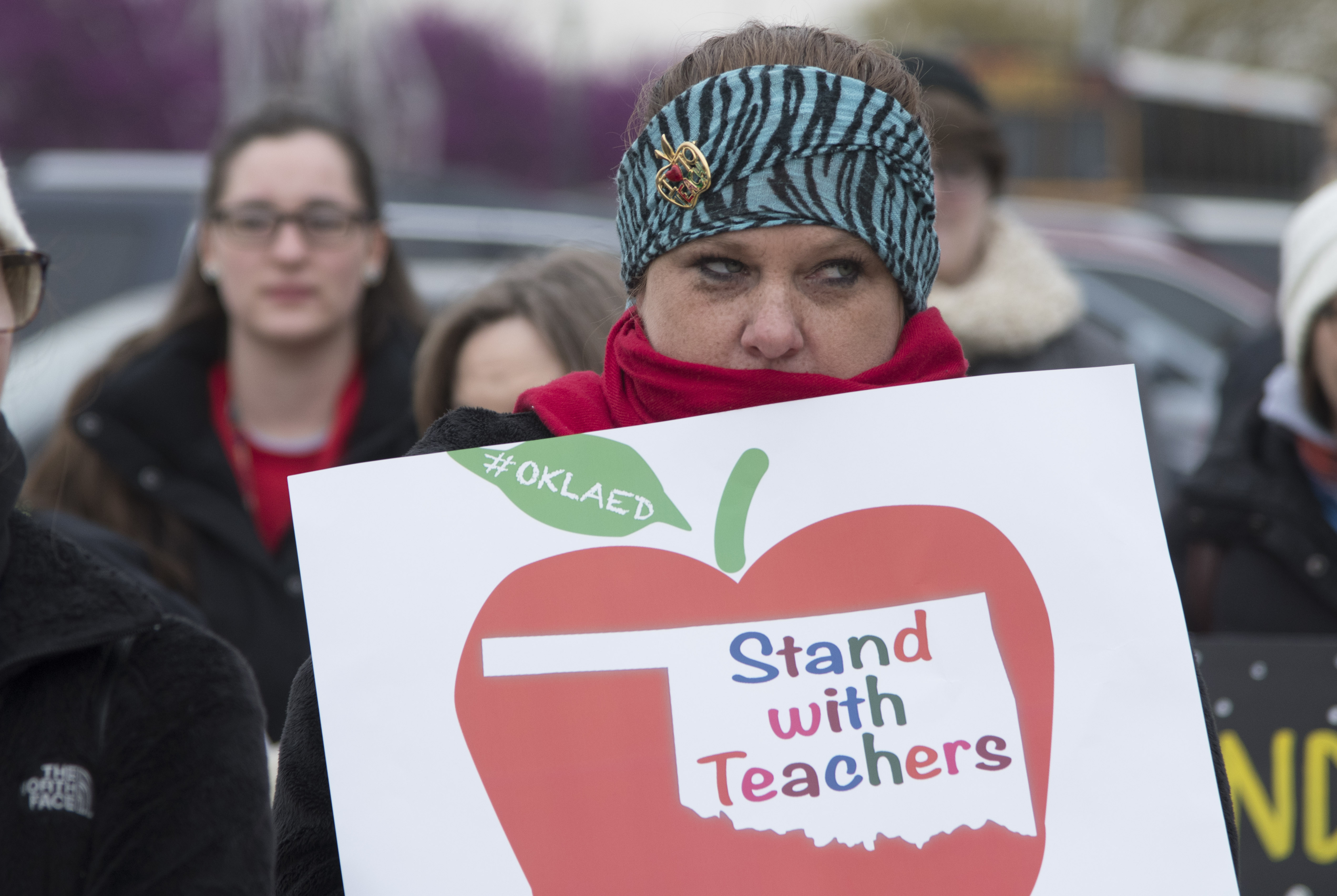 Oklahoma teachers rally at the state capitol on April 2nd, 2018, in Oklahoma City, Oklahoma.