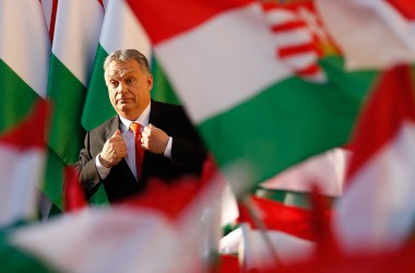 Hungarian Prime Minister Viktor Orban attends his Fidesz Party's campaign rally on April 6th, 2018, in Szekesfehervar, Hungary.