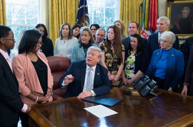 President Donald Trump signing FOSTA at the White House