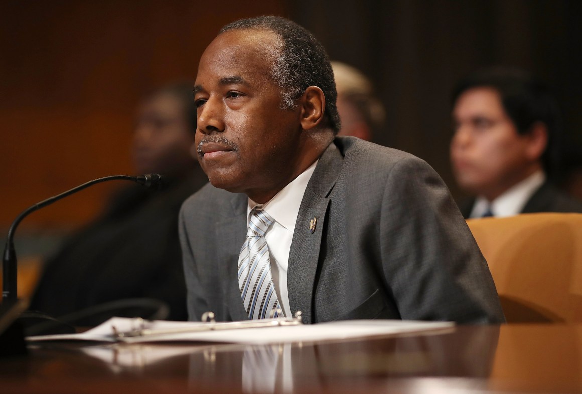 Housing and Urban Development Secretary Ben Carson testifies before the Transportation, Housing and Urban Development, and Related Agencies Subcommittee on Capitol Hill April 18th, 2018, in Washington, DC.