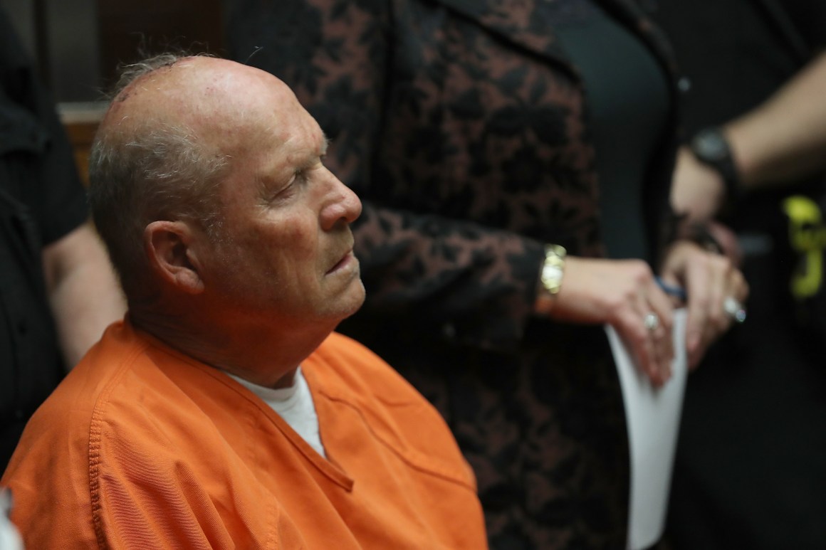 Joseph DeAngelo appears in court for his arraignment on April 27th, 2018, in Sacramento, California.