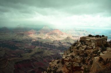 The Colorado River is seen at the bottom of the Grand Canyon on April 20th, 2018.