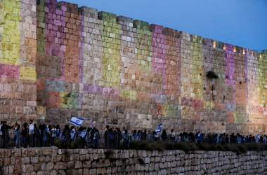 Israelis march in Jerusalem on May 13th, 2018, as they celebrate Jerusalem Day.