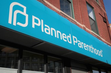 A sign hangs above a Planned Parenthood clinic on May 18th, 2018, in Chicago, Illinois.