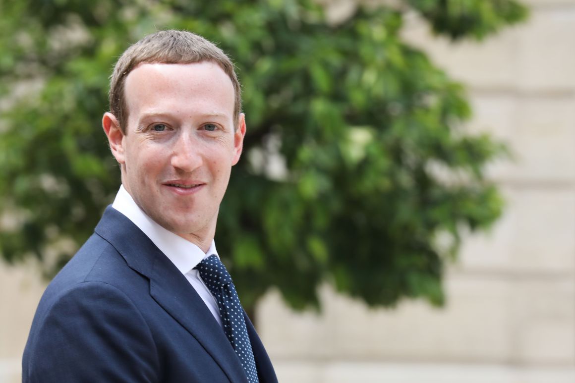 Facebook's Mark Zuckerberg departing from the Tech for Good Summit at the Élysée Palace in Paris on May 23rd, 2018.